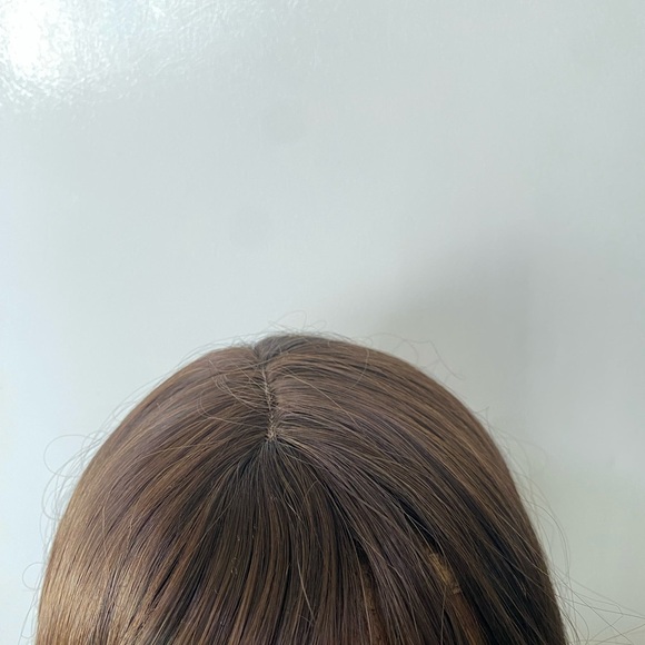 Chocolate Brown Wavy Long Wig with bangs 26” - Picture 6 of 12